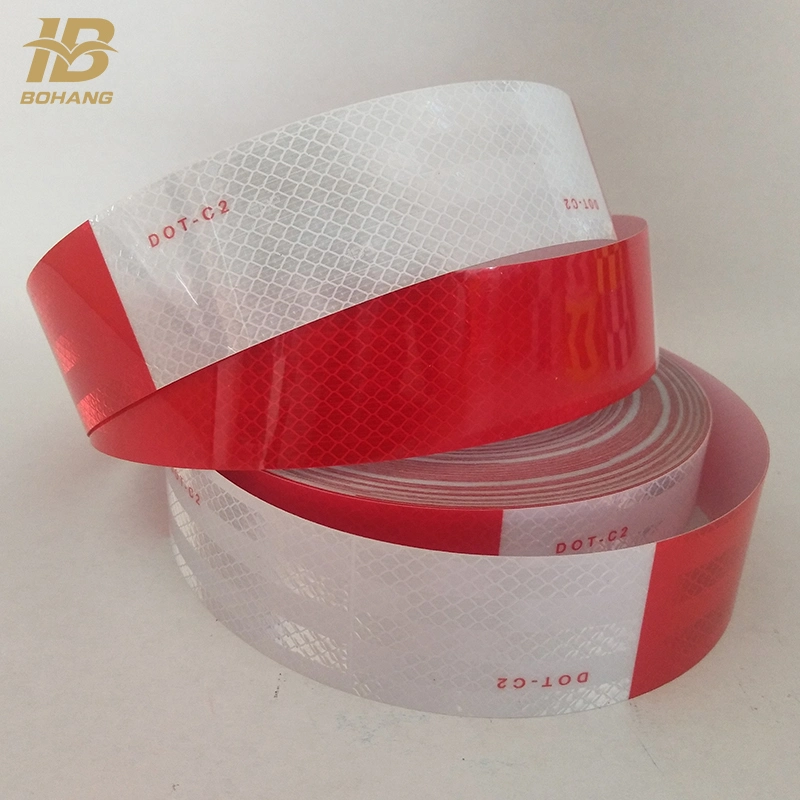 White and Red DOT-C2 3m Vehicle Conspicuity Reflective Warning Tape Sticker